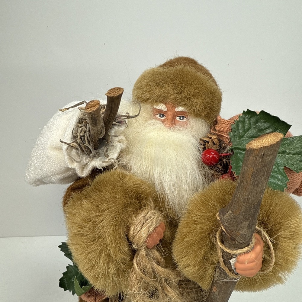 Bronson Woodland‎ Folk Art Father Christmas Vintage Rustic Primitive Wood Base - Picture 2 of 12